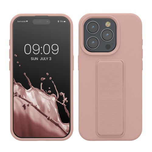 Etui Kwmobile do Apple iPhone 15 Pro, jasnoróżowe, silikonowe, KWM000020EK004C