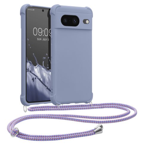 Etui Kwmobile ze smyczą do Google Pixel 8, niebieskie, silikonowe, KWM0000208T006C