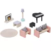 Set 11 piese mobilier casuta de papusi Navaris, compatibil universal, multicolor, MDF/lemn