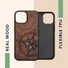 Etui Kwmobile do Apple iPhone 15, brązowe, drewno/silikon, KWM000020EG002C