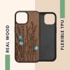 Etui Kwmobile do Apple iPhone 15, brązowe, drewno/silikon, KWM000020EG003C