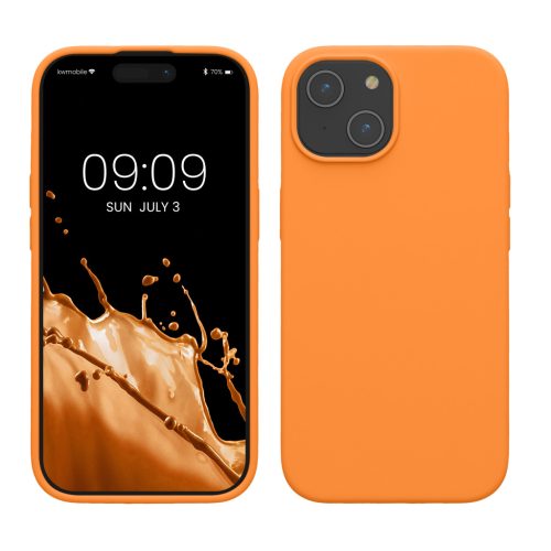 Etui Kwmobile do Apple iPhone 15, pomarańczowe, silikonowe, KWM000020CA007C