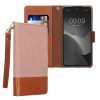 Etui Kwmobile do Samsung Galaxy A54 5G, jasnoróżowe/brązowe, tekstylne/silikonowe, KWM000021RZ001C