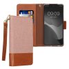 Etui Kwmobile do Samsung Galaxy S22, jasnoróżowe/brązowe, tekstylne/silikonowe, KWM000021SB001C