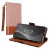 Etui Kwmobile do Samsung Galaxy S22, jasnoróżowe/brązowe, tekstylne/silikonowe, KWM000021SB001C