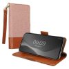 Etui Kwmobile do Samsung Galaxy A51, jasnoróżowe/brązowe, tekstylne/silikonowe, KWM000021SC001C