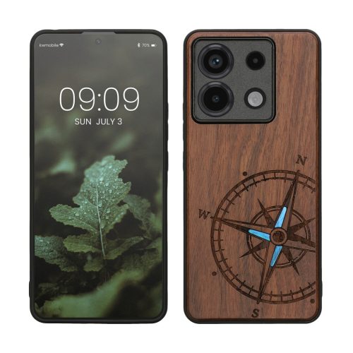 Etui Kwmobile do Xiaomi Redmi Note 13 Pro 5G, brązowe, drewno/silikon, KWM000020MN003C