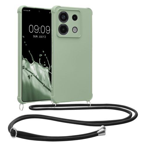 Etui Kwmobile ze smyczą do Xiaomi Redmi Note 13 Pro 5G, jasnozielone, silikonowe, KWM000020NG004C