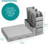 Set suport aparat cafea 3 sertare pentru capsule si organizator 2 sertare pentru consumabile Navaris, gri,  NAV000018GT002C