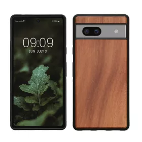   Etui Kwmobile do Google Pixel 7a, brązowe, drewno/silikon, KWM000019YJ004C