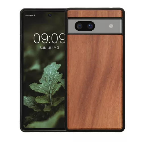 Etui Kwmobile do Google Pixel 7a, brązowe, drewno/silikon, KWM000019YJ004C