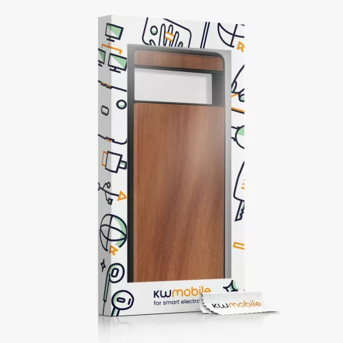 Etui Kwmobile do Google Pixel 7a, brązowe, drewno/silikon, KWM000019YJ004C