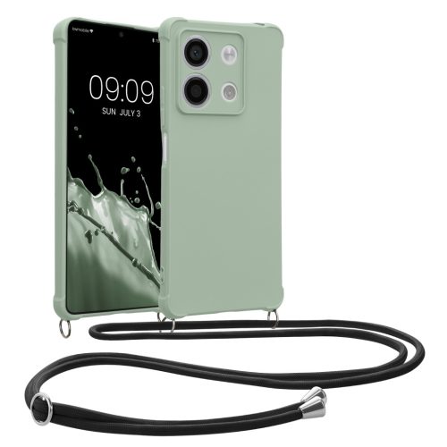 Etui Kwmobile ze smyczą do Xiaomi Redmi Note 13, jasnozielone, silikonowe, KWM000020NC004C