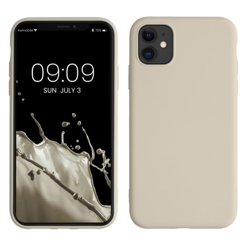 Etui Kwmobile do Apple iPhone 11, kremowe, silikonowe, KWM000010SX074C