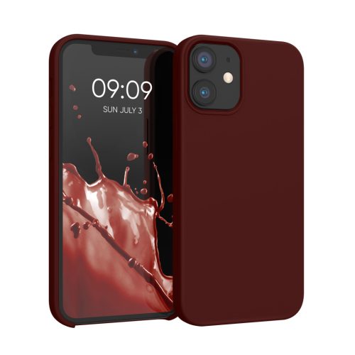 Etui Kwmobile do Apple iPhone 12 Mini, ciemnoczerwone, silikonowe, KWM000011JO067C