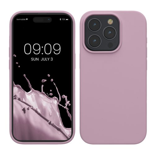 Etui Kwmobile do Apple iPhone 15 Pro, jasnofioletowe, silikonowe, KWM000020CC031C