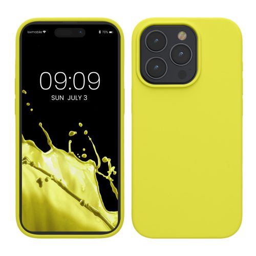 Etui Kwmobile do Apple iPhone 15 Pro, żółte, silikonowe, KWM000020CC032C