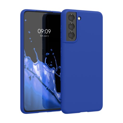 Etui Kwmobile do Samsung Galaxy S21, niebieskie, silikonowe, KWM000012BS044C