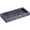 Tava vanity marmura Navaris, 25x12x3 cm, baie si living, marmura, negru, piatra naturala