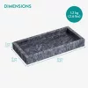 Tava vanity marmura Navaris, 25x12x3 cm, baie si living, marmura, negru, piatra naturala