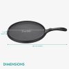 Tigaie grill fonta Navaris, 25.4 cm, negru, compatibila inductie, durabila, NAV0000100Q006C