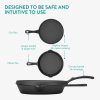 Tigaie grill fonta Navaris, 25.4 cm, negru, compatibila inductie, durabila, NAV0000100Q006C