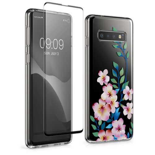Zestaw etui i folii ochronnej Kwmobile do Samsung Galaxy S10, wielokolorowy, silikon/szkło hartowane, KWM000021SH001C