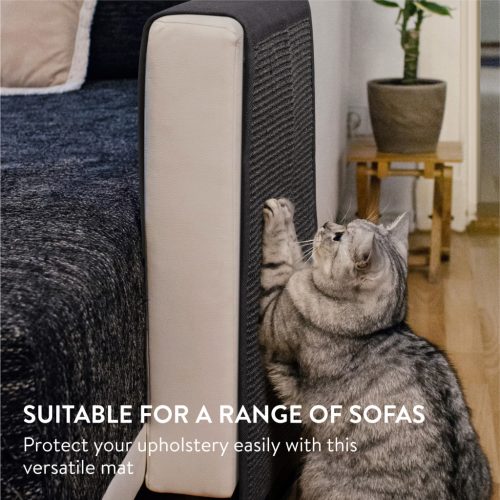 Protectie canapea pentru zgarieturi pisici Navaris, negru, sisal, 128x45x1 cm, NAV000008YD005C