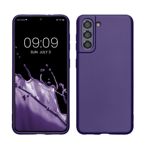 Etui Kwmobile do Samsung Galaxy S21, niebieskie, silikonowe, KWM000012BU018C