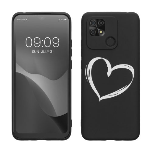 Etui Kwmobile do Xiaomi Redmi 10C, czarno-białe, silikonowe, KWM000017II002C