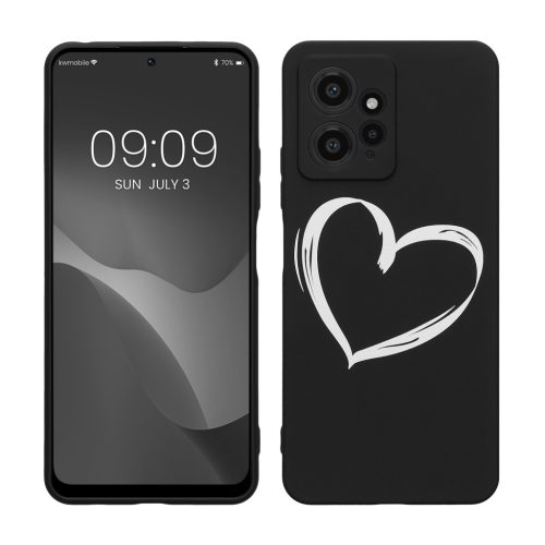 Etui Kwmobile do Xiaomi Redmi Note 12, czarno-białe, silikonowe, KWM000018UH002C