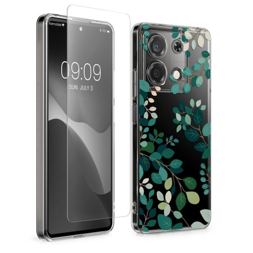 Zestaw etui i folii ochronnej Kwmobile do Xiaomi Redmi Note 13, wielokolorowy, silikon/szkło hartowane, KWM000020OZ001C
