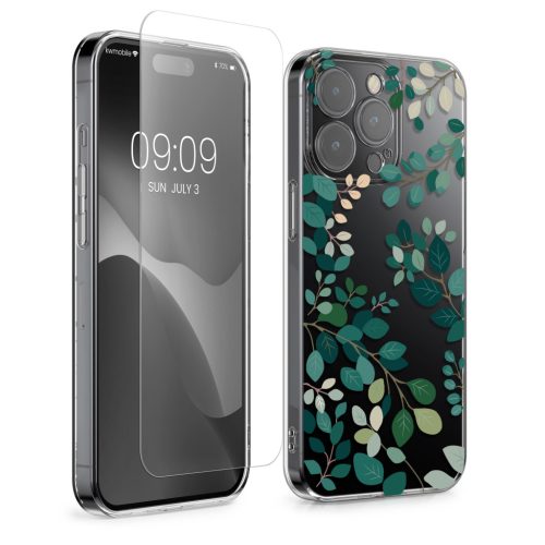 Zestaw etui i folii ochronnej Kwmobile do Apple iPhone 15 Pro Max, wielokolorowy, silikon/szkło hartowane, KWM000022TG002C