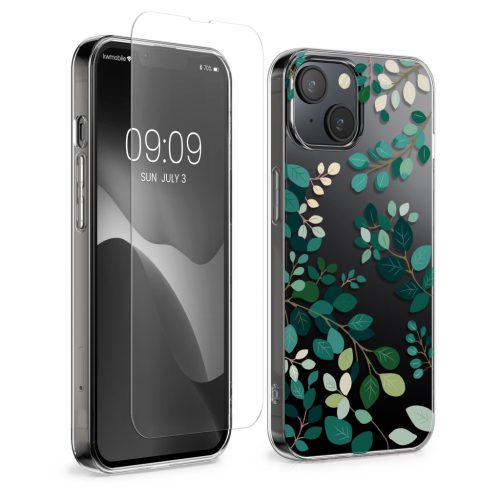 Zestaw etui i folii ochronnej Kwmobile do Apple iPhone 14/iPhone 13, wielokolorowy, silikon/szkło hartowane, KWM000022TH002C