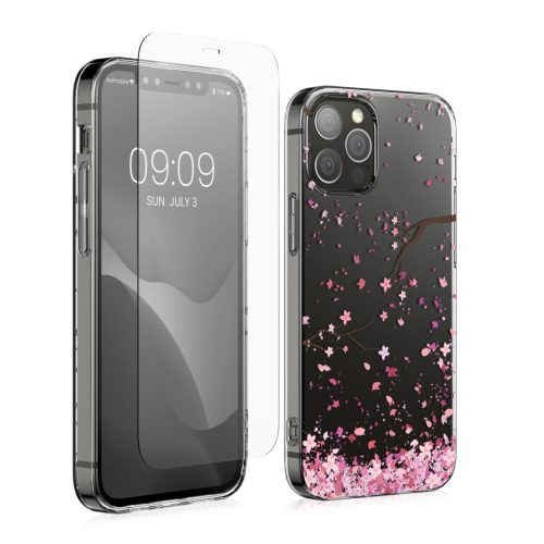 Zestaw etui i folii ochronnej Kwmobile do Apple iPhone 12/iPhone 12 Pro, wielokolorowy, silikon/szkło hartowane, KWM000022TI001C