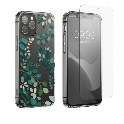 Zestaw etui i folii ochronnej Kwmobile do Apple iPhone 12/iPhone 12 Pro, wielokolorowy, silikon/szkło hartowane, KWM000022TI002C