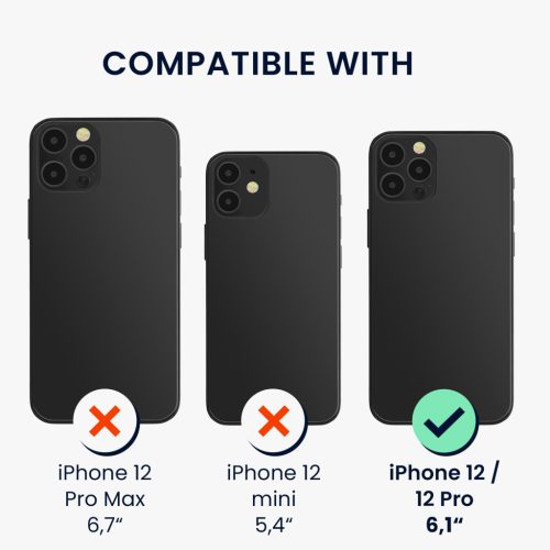 Zestaw etui i folii ochronnej Kwmobile do Apple iPhone 12/iPhone 12 Pro, wielokolorowy, silikon/szkło hartowane, KWM000022TI002C