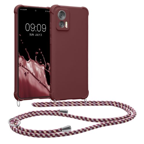 Etui Kwmobile ze smyczą do Motorola Edge 30 Neo, fioletowe, silikonowe, KWM0000199S003C