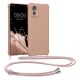 Etui Kwmobile ze smyczą do Motorola Edge 30 Neo, kremowe, silikonowe, KWM0000199S004C