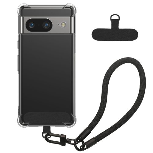 Etui Kwmobile z odpinanym paskiem na Google Pixel 7, przezroczyste/czarne, silikonowe, KWM000020PC001C