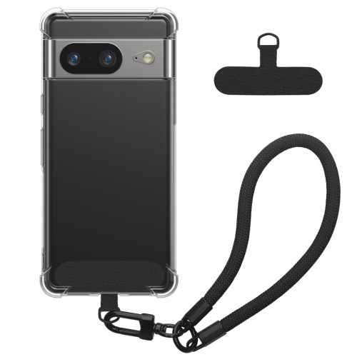 Etui Kwmobile z odpinanym paskiem na Google Pixel 8, przezroczyste/czarne, silikonowe, KWM000020PD001C