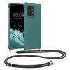 Etui Kwmobile ze smyczą do Motorola Edge 40 Neo, zielone, silikonowe, KWM000022NX002C