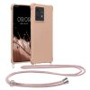 Etui Kwmobile ze smyczą do Motorola Edge 40 Neo, kremowe, silikonowe, KWM000022NX004C