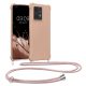 Etui Kwmobile ze smyczą do Motorola Edge 40 Neo, kremowe, silikonowe, KWM000022NX004C