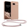 Etui Kwmobile ze smyczą do Google Pixel 8a, kremowe, silikonowe, KWM000020KW008C