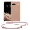 Etui Kwmobile ze smyczą do Google Pixel 8a, kremowe, silikonowe, KWM000020KW008C