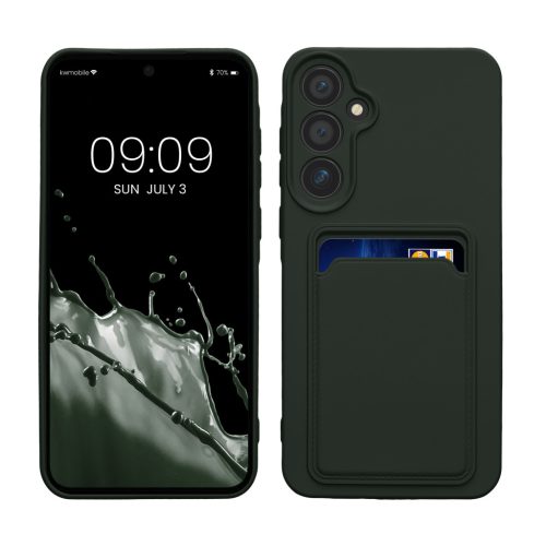 Etui Kwmobile do Samsung Galaxy A55 5G, ciemnozielone, silikonowe, KWM000021TH003C
