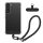 Etui Kwmobile z odpinanym paskiem na Samsung Galaxy S22, przezroczyste/czarne, silikonowe, KWM000021UH001C