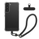 Etui Kwmobile z odpinanym paskiem na Samsung Galaxy S22, przezroczyste/czarne, silikonowe, KWM000021UH001C