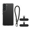 Etui Kwmobile z odpinanym paskiem na Samsung Galaxy S22, przezroczyste/czarne, silikonowe, KWM000021UH001C